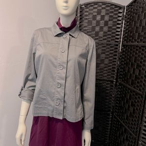Chico's Light Gray Button Front Jacket